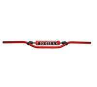 Manubrio accossato made in italia d.22, derby senza sm baja 4t 125 cc (2006-2006), colore rosso e paracolpi rosso (sh2r)