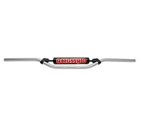 Manubrio accossato made in italia d.22, fantic motor trial k-roo 125 cc (-), colore argento e paracolpi rosso (sh2r)