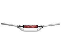 Manubrio accossato made in italia d.22, fantic motor trial k-roo 50 cc, colore argento e paracolpi rosso (sh2r)