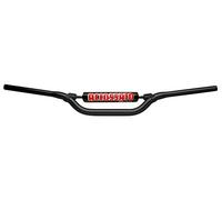 Manubrio accossato made in italia d.22, gilera 125 rally/rc 125 cc (1989-1990), colore nero e paracolpi arancio (sh5a)