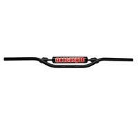 MANUBRIO ACCOSSATO MADE IN ITALY FATBAR D.28,6, KTM>SX 144 cc (2007-2008),COLORE NERO, CON TRAVERSINO E PARACOLPI ROSSO (SH2R)