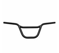 Manubrio bmx in acciaio nero con attacco manubrio da 22,2mm e altezza di 190mm.