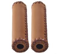 Manubrio da ciclismo classico retrò con impugnature in pelle di alta qualità, progettato per comfort e controllo (120 mm marrone)