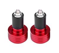 Manubrio Ends Plug Coppia 22mm Universale in alluminio per moto Grip Manubrio Ends Weight Balance Plug(Rosso)