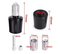 Manubrio Estremità Grips Cap Per H-ONDA H-ornet CB600F CB600 CB599 G-oldwing gl1800 600 Moto CNC Hand Bar Manubrio Manopole Cap End maniglia Tappi cap(Noir)