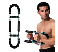 Manubrio flessibile regolabile Power Twister con doppia molla reale a forma di U, attrezzo per il petto con impugnatura in schiuma antiscivolo, per l'allenamento dei bicipiti (blu nero, 20-40 kg)