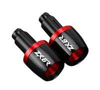 Manubrio Grip End Caps per Kawasaki per ZX6R 2008-2023 Manopole Manubrio Universali Terminali Manubrio Tappi Contrappeso Tappi Scorrevoli Terminali Manubrio Moto estremità Manubrio Moto(Red)