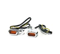 Manubrio Indicatore Cromo, LED Arancione, per Harley-Davidson 06-19 con Tüv