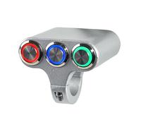 Manubrio Interruttore Interruttori Per Moto Da 22 Mm Interruttore Per Montaggio Su Manubrio Per Fendinebbia Fari ON OFF Abbaglianti E Anabbaglianti Con Indicatore Motociclo Interruttori(Silver)