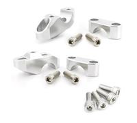 Manubrio Montante Riser manubrio moto Fat Bar Back Move Riser per Aprilia Per Tuono Per 1000 R Per RX125 Per SX125 28mm 1 1/8" Riser Manubrio(Silver)