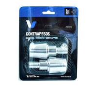 Vicma - Set contrappesi manubrio VIC-618PL Alluminio Ø13,5 mm Argento