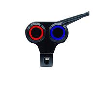 Manubrio Motociclo Interruttore Interruttore Da Manubrio Per Moto Da 22 Mm In Lega Di Alluminio, 12 V, Pulsante Di Accensione/spegnimento Fendinebbia/faretto/clacson(Red-Blue-Manual)