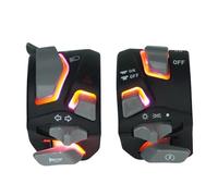 Manubrio Motociclo Interruttore Interruttore Manubrio Moto Da 7/8 "22mm Indicatore Di Direzione A LED Avvisatore Acustico Start Stop Faro(Red)