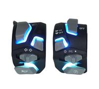 Manubrio Motociclo Interruttore Interruttore Manubrio Moto Da 7/8 "22mm Indicatore Di Direzione A LED Avvisatore Acustico Start Stop Faro(Blue)
