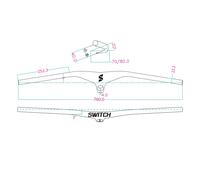 Manubrio MTB diritto Switch Concorde con attacco integrato in carbonio completo