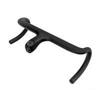 Manubrio per bici da strada in fibra di carbonio con supporto per computer integrato per Garmin per Bryton per Cateye per Aero Drop Bar larghezza 400 mm finitura nera per attacco manubrio 28,6 mm (90