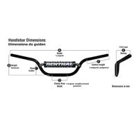 Manubrio RENTHAL Quad Medio Argento Con Proteggi Nero 677-01-si-03-219 per Moto