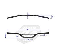 Renthal Manubrio R823 Racer 22 mm Compatibile con KTM SX 65 / Husqvarna TC 65 Nero