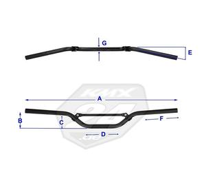 Manubrio Renthal R823 Racer 22Mm Compatibile Con KTM SX 65 Husqvarna TC 65 Nero