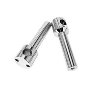 Manubrio Riser Mount Morsetto Per Accessori Moto Manubrio Riser Morsetto Adattatore Montaggio Kit Nero Rotondo 22/25mm Alluminio CNC Moto Manubrio Riser(Silver 25MM)