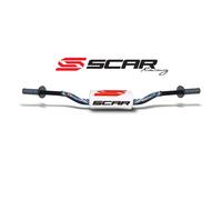 Manubrio Scar O² Colore High Ø28,6Mm-Azzurro Scuro/Protettore Bianco Per Moto