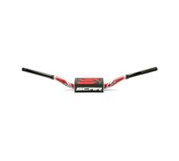 Manubrio SCAR o ² Colore Low 65/85 Ø28 , 6mm-rojo/Protettore Nero per Moto