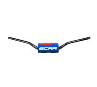 Manubrio Scar O² Low 65/85 Ø28,6Mm-Nero/Protezione Blu Per Moto Ricambi
