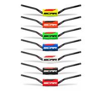 Manubrio Scar O² Low 65/85 Ø28,6Mm-Nero/Protezione Blu Scuro Per Moto