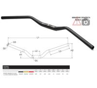 Manubrio Sezione Variabile nero Ducati Monster 1100 S 2009-10 CNC Racing MA105B