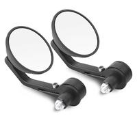 manubrio specchi laterale Moto Retrovisori Specchietti da 7/8 di pollice Rotondi Asta Specchietto Scooter Laterale Vetro Adatto Parafango(2 Pieces White lens)
