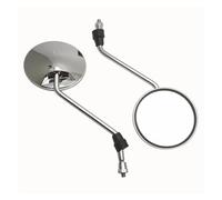 Manubrio Specchi1 Coppia Di Specchietti Retrovisori Cromati Per Moto E Scooter Universali 8 Mm Adattatori M10 Rotondi Ovali E Convessi