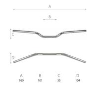 Manubrio stradale Domino L - 760mm