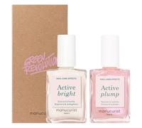 Manucurist Active Icons Duo Bright, Plump | Trattamento Illuminante e Cura - Smalto Rinforzante Unghie - Cofanetto Regalo Donna