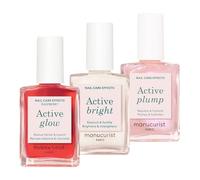 Manucurist Active Icons Trio Raspberry, Bright, Plump | Trattamento Illuminante e Cura - Smalto Rinforzante Unghie - Cofanetto Regalo Donna