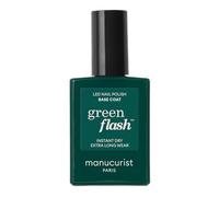 Manucurist Base Coat Green Flash - Per Smalto Unghie Semipermanente - Base Smalto Trasparente Unghie 12-free - Nails - 84% di ingredienti bio-based - Made in France - Flacone da 15 ml