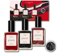 MANUCURIST Cofanetto Regalo Donna Con 3 Smalti e Brillantini Biodegradabili Black Diamond - Glitter, Rosso Scuro, Nero, Marrone - Natalizio