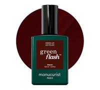 Manucurist Green Flash Smalto Semipermanente Rosso Mogano Grenat | Gel Unghie UV/LED - 12-Free, Bio-Based 84% - Manicure Professionale - Made in France - 15 ml