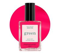 Manucurist - Green Smalto Unghie Neon Pink - Rosa Neon - Smalto classico 9-Free - Smalto per Unghie Vegano e di Origine Biologica (80%) - Manicure Professionale - 15ml
