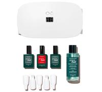 Manucurist Kit Semipermanente Unghie Rosso Poppy Red - Kit Unghie Gel Completo: Lampada UV LED Unghie Professionale 24W, Base Coat, Top Coat, Gel Unghie, Solvente, Pinze per Rimuovere lo Smalto