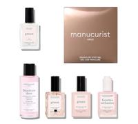 Manucurist Routine Green Bliss Set Smalti Normali per Unghie | Kit Smalto Resistente Senza Lampada: Solvente, Base Coat, Smalto Effetto Gel, Top Coat, Gocce Asciuganti