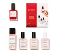 Manucurist Routine Green Poppy Red Manicure Kit | Kit Smalto Resistente Senza Lampada: Solvente, Base Coat, Smalto, Top Coat, Gocce Asciuganti - Made in France