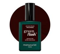 Manucurist smalto semipermanente bordeaux scuro Green Flash Hollyhock - Smalto per unghie gel - Smalto 12-free, bio-based (84%) - Made in France - 15 ml
