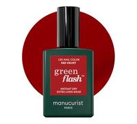 Manucurist Smalto Semipermanente Green Flash Red Velvet Rosso Velluto Intenso - Smalto Gel Unghie UV & LED - 12-Free, Bio-Based (84%) - Manicure Professionale - 15 ml