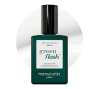 Manucurist Smalto Semipermanente Unghie Bianco Green Flash Snow - Gel Unghie - 12-free, bio-based (84%) - Manicure Professionale - Made in France - 15 ml