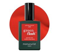 Manucurist Smalto Semipermanente Unghie Rosso Green Flash Lava - Gel Unghie - 12-free, bio-based (84%) - Manicure Professionale - Made in France - 15 ml