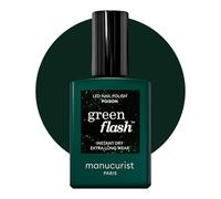 Manucurist Smalto Semipermanente Unghie Verde Glitterato Green Flash Poison - Gel Unghie - 12-free, bio-based (84%) - Manicure Professionale - Made in France - 15 ml