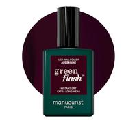 Manucurist Smalto Semipermanente Unghie Viola Scuro Green Flash Aubergine - Gel Unghie - 12-free, bio-based (84%) - Manicure Professionale - Made in France - 15 ml