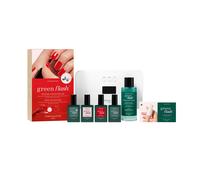 MANUCURIST - Kit Smalto Semi Permanent Green Flash - Lampada UV 36W con Base Coat + Top Coat + 2 Colori Rosa e Rosso: Poppy Red & Hortencia + Solvente + Pinze - Kit Unghie Gel UV Completo