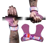 MANUEKLEAR - Cinghie da palestra per sollevamento pesi, doppie cinghie di sollevamento in pelle per uomini con cuscinetto per il polso, polsiere per sollevamento pesi