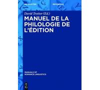 Manuel de la philologie de l'édition (Copertina rigida)